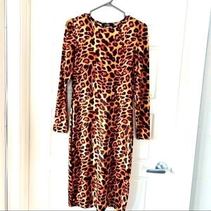 CBR ANINAL PRINT LEOPARD LONG  DRESS MAXI Y2K DRESS SIZE M